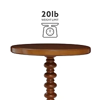 Brown Wood Spindle Side Table