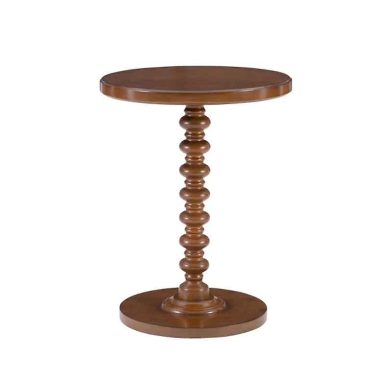 Brown Wood Spindle Side Table