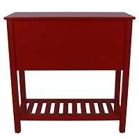 Red Wood 4-Drawer Console Table
