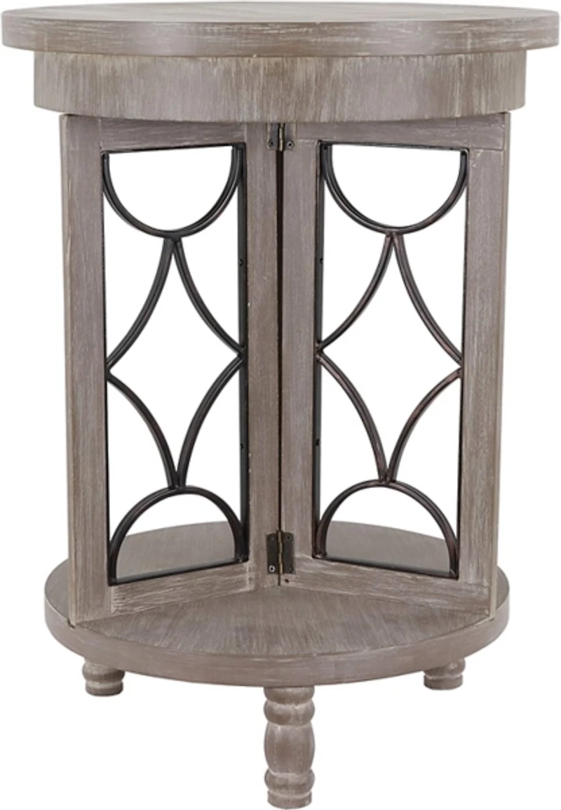 Roberta Gray Wood Decorative Metal Accent Table