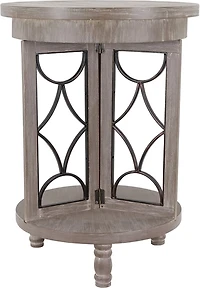 Roberta Gray Wood Decorative Metal Accent Table