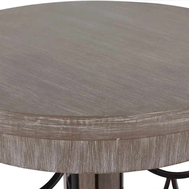 Roberta Gray Wood Decorative Metal Accent Table