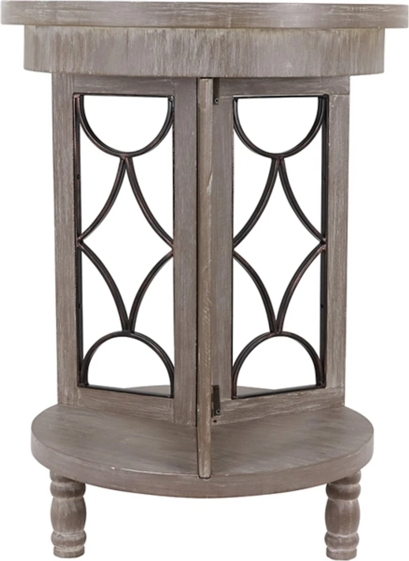 Roberta Gray Wood Decorative Metal Accent Table