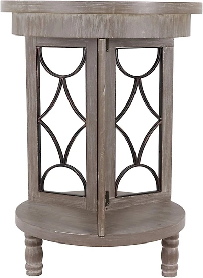 Roberta Gray Wood Decorative Metal Accent Table
