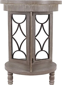 Roberta Gray Wood Decorative Metal Accent Table