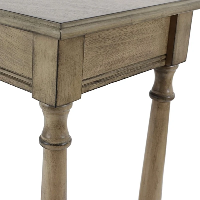 Antique Brown Rectangular Console Table