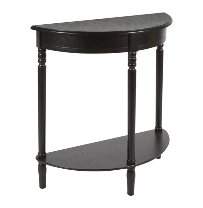 Antique Black Half Round Console Table