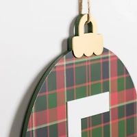 Monogram F Plaid Ornament Wall Plaque