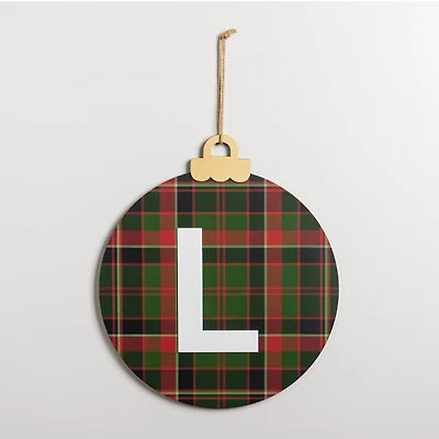 Monogram L Plaid Ornament Wall Plaque