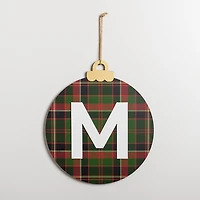 Monogram M Plaid Ornament Wall Plaque
