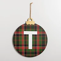 Monogram T Plaid Ornament Wall Plaque