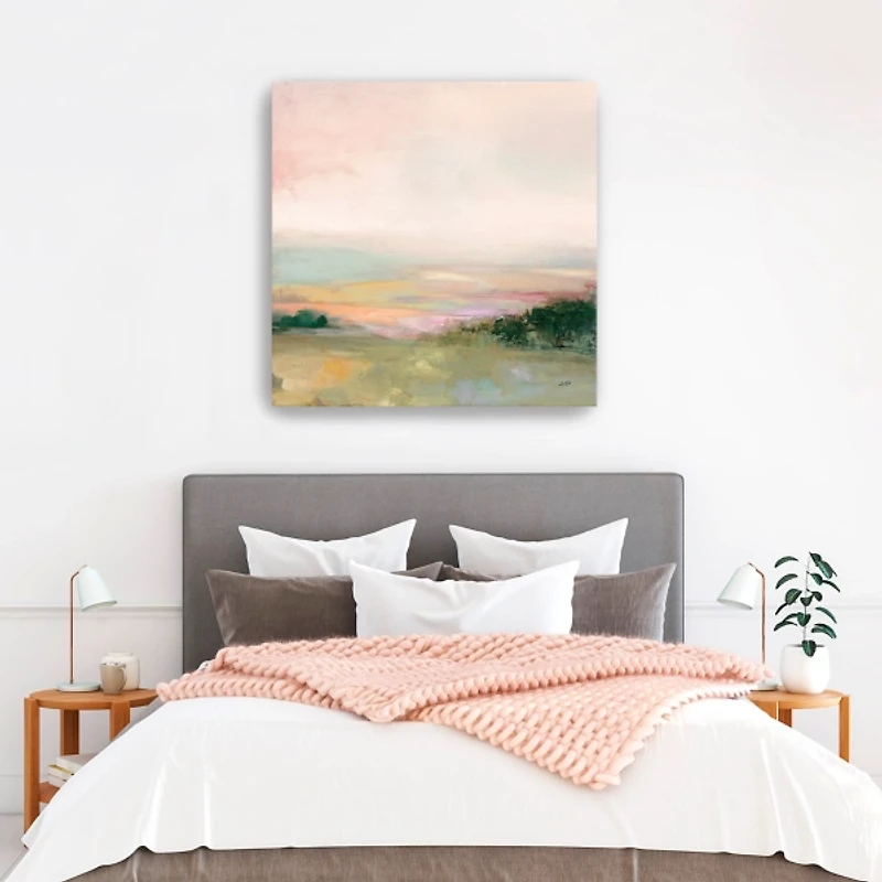 Dark Glowing Valley Canvas Art Print, 40x40 in.