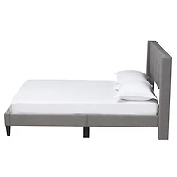 Gray Button Tufted Headboard Full Platform Bed