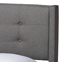 Gray Button Tufted Headboard Full Platform Bed