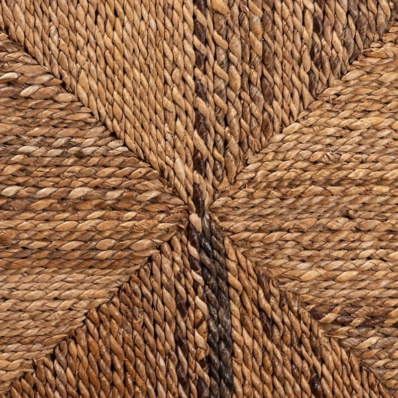 Woven Banana Fiber and Mahogany Dining Chair