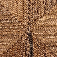 Woven Banana Fiber and Mahogany Dining Chair