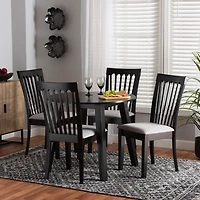 Classic Black Round Wood 5-pc. Dining Set