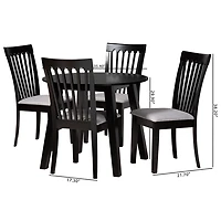 Classic Black Round Wood 5-pc. Dining Set