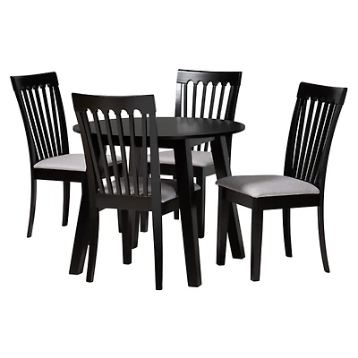Classic Black Round Wood 5-pc. Dining Set