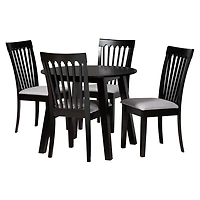 Classic Black Round Wood 5-pc. Dining Set