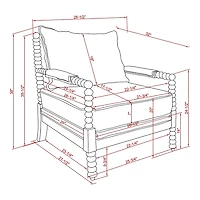 Gray and White Beaded Frame Accent Chair