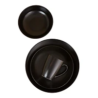 Black Semi Matte Modern 16-pc. Dinnerware Set