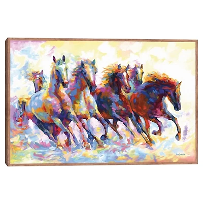 Wild Horses Running Framed Canvas Art Print