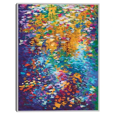 Colorful Dance of Leaves Framed Canvas Art Print