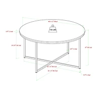 White Faux Marble & Gold X-Base Coffee Table