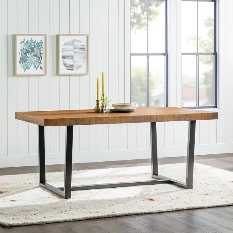 Rustic Oak Wood Dining Table