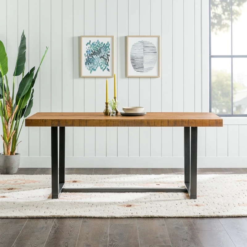 Rustic Oak Wood Dining Table