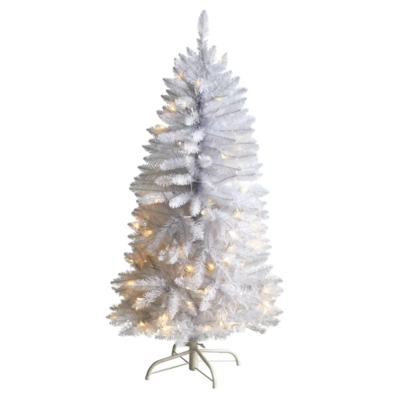 4 ft. Pre-lit Slim White Christmas Tree