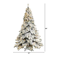 7 ft. Pre-lit Flocked Fir Christmas Tree