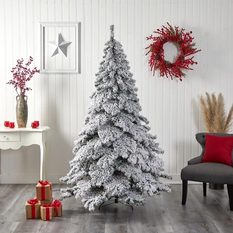 7 ft. Pre-lit Flocked Fir Christmas Tree