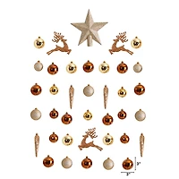 Gold 40-pc. Christmas Ornament & Star Topper Set