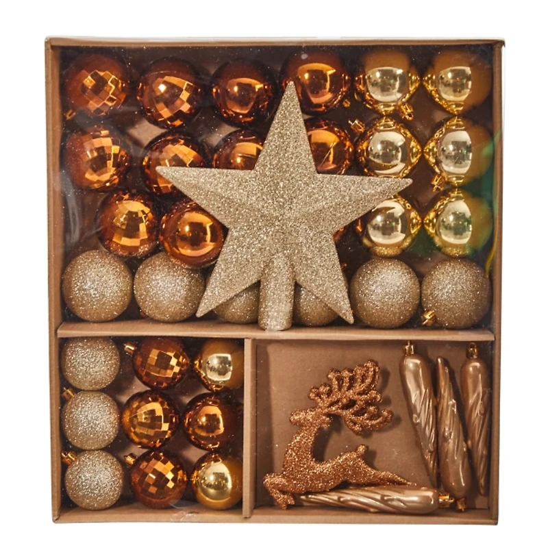 Gold 40-pc. Christmas Ornament & Star Topper Set