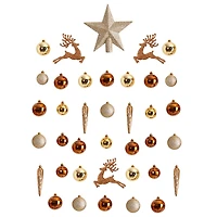 Gold 40-pc. Christmas Ornament & Star Topper Set