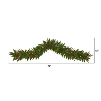 Pre-Lit Pine and Berry Garland