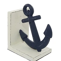Navy Metal Coastal Bookends, Set of 2