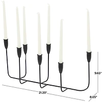 Black Metal Taper Candle Holder Runner