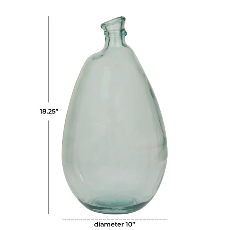 Clear Aqua Recycled Glass Vase