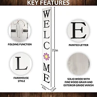 White Welcome Spring Porch Board