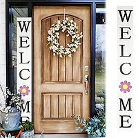 White Welcome Spring Porch Board