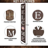 Brown Welcome Spring Porch Board