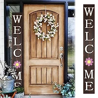 Brown Welcome Spring Porch Board