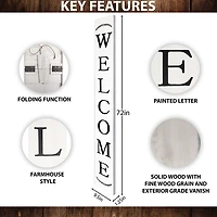 White Welcome Laurel Porch Board
