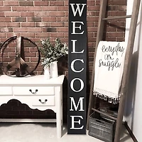 Black Foldable Welcome Porch Board