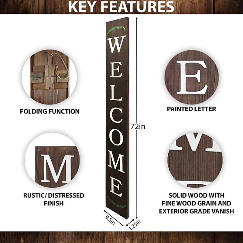 Natural Welcome Laurel Porch Board