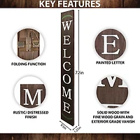 Natural Welcome Laurel Porch Board