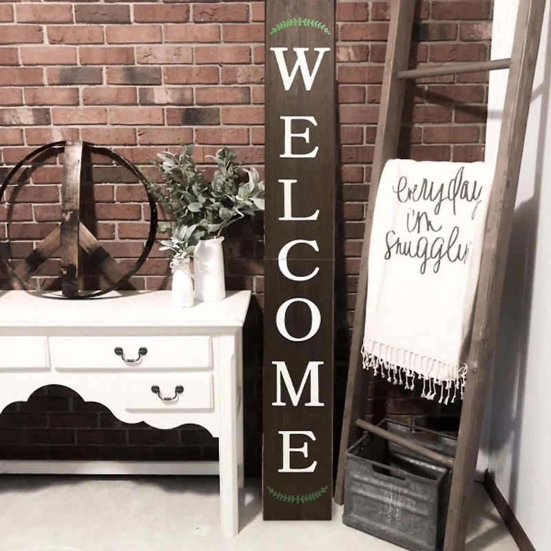 Natural Welcome Laurel Porch Board